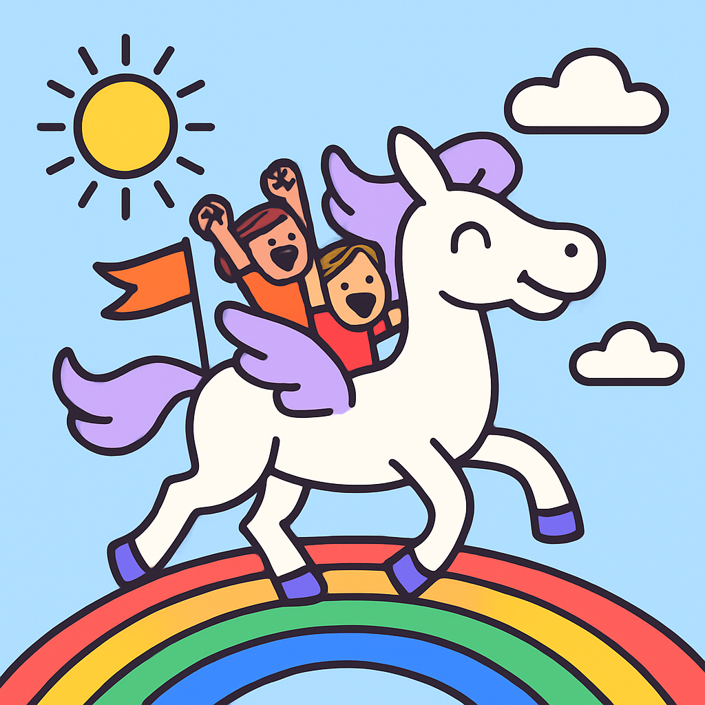 Rainbow Pegasus Relay Paint by numbers kits