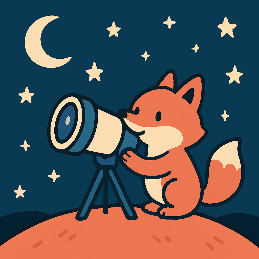 Stargazer Fox Telescope Painting by numbers kit