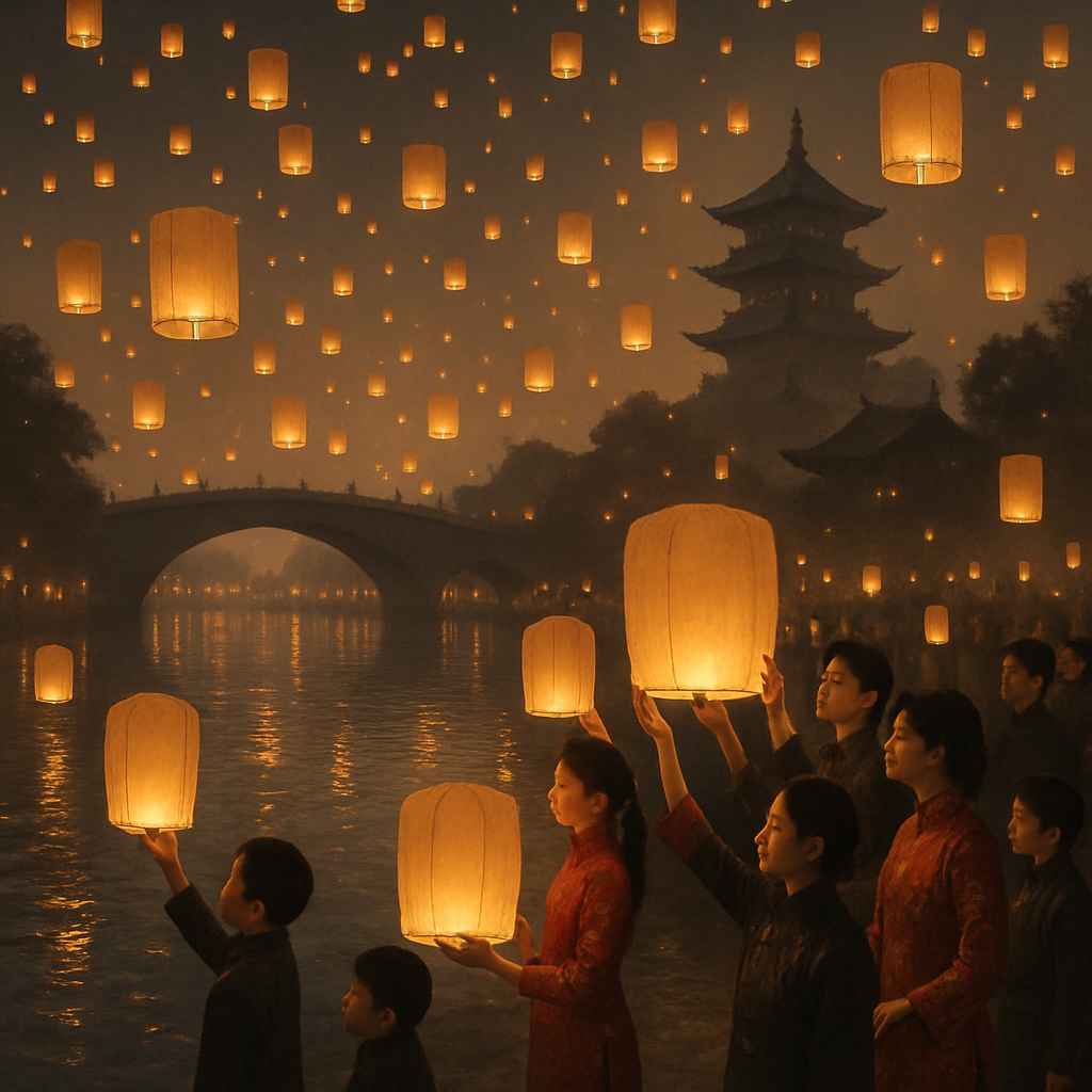 Chinese Lantern Festival Sky Painting by numbers kit