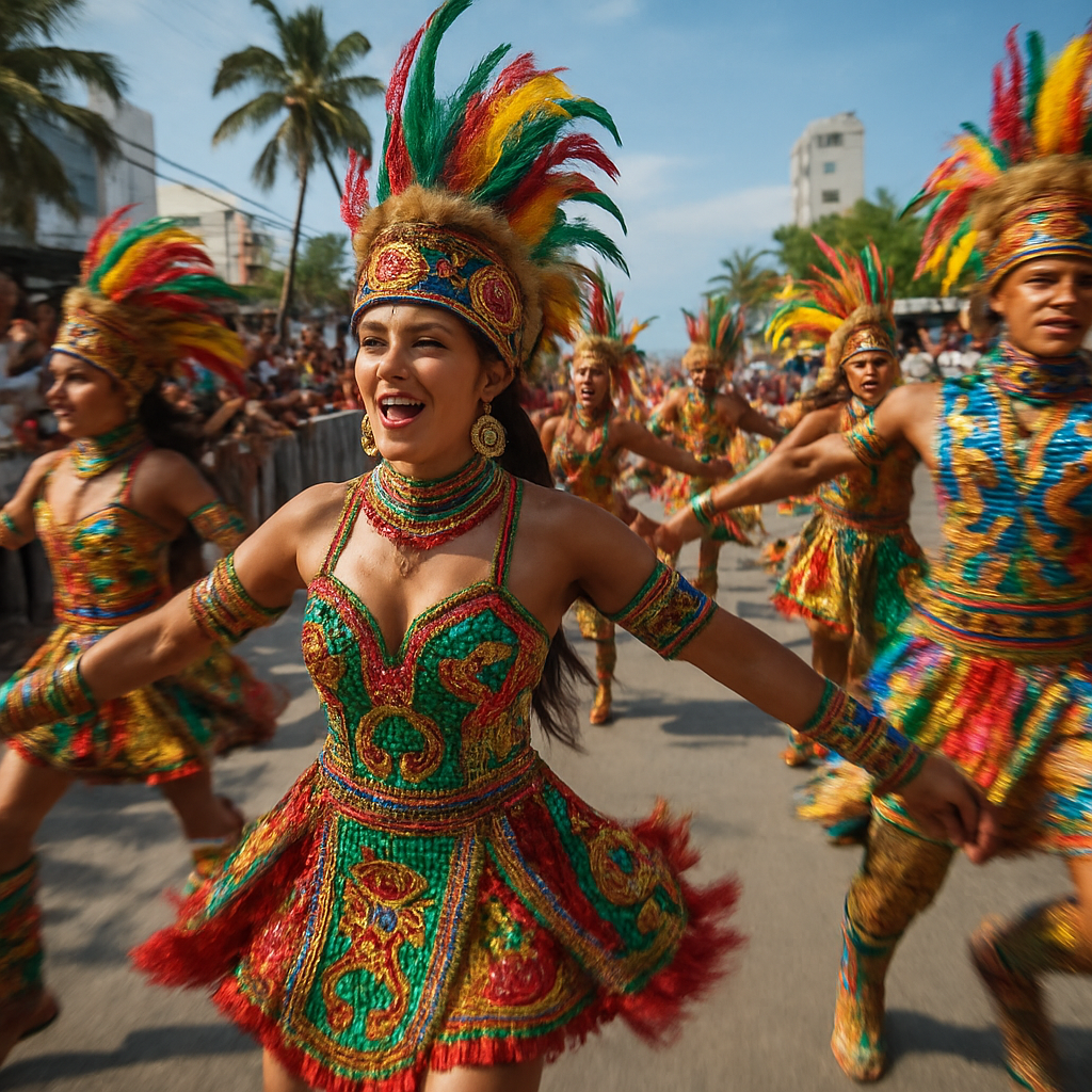 Carnaval Barranquilla Costumed Crowd painting number kit