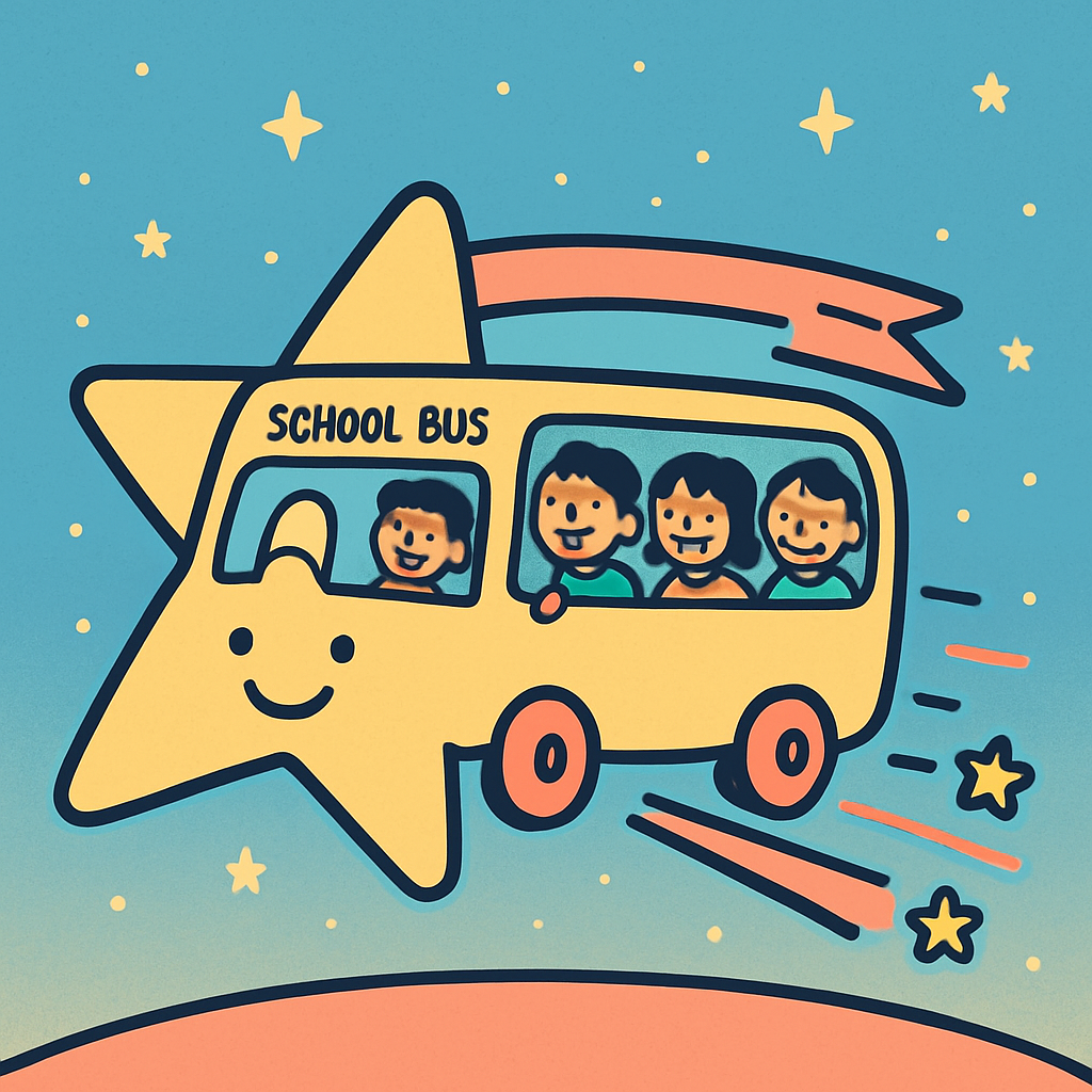 Shooting Star Schoolbus Paint by numbers kits