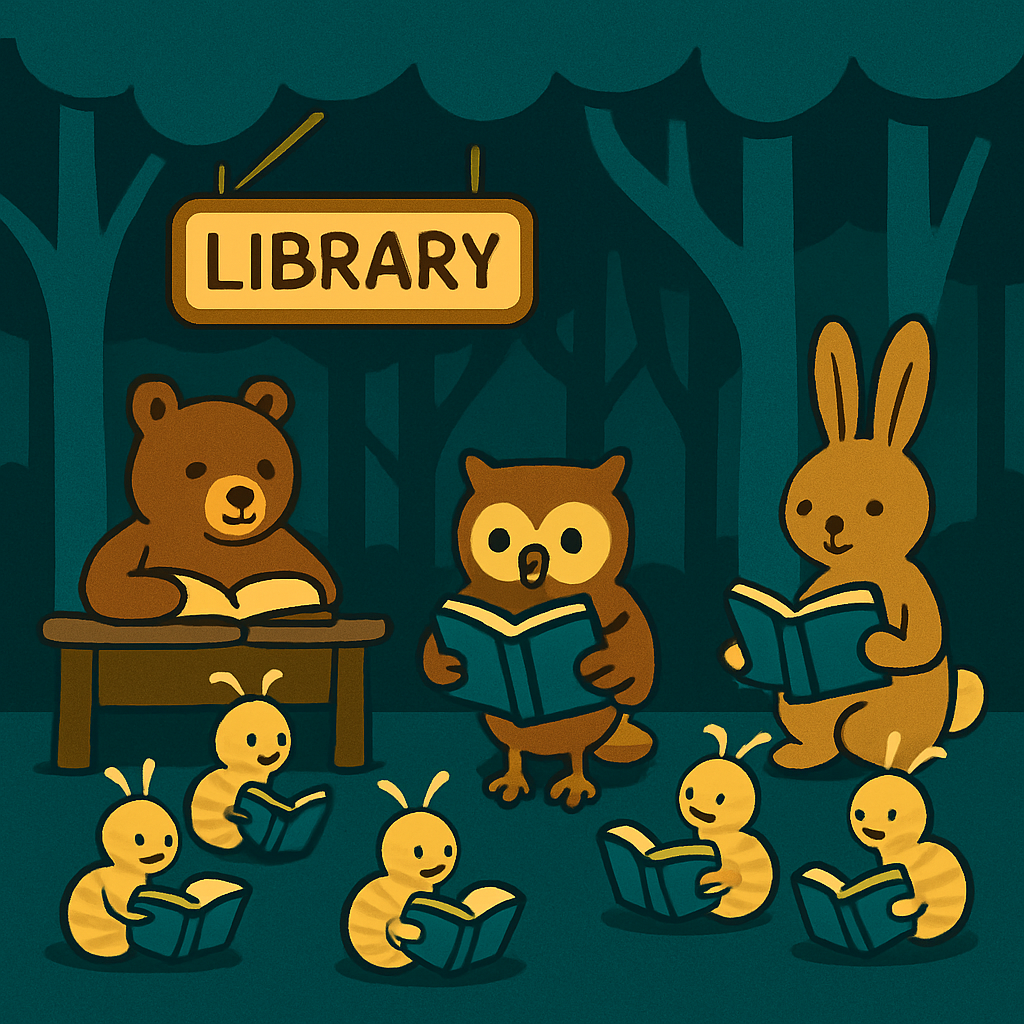 Glowworm Library Night paint by color