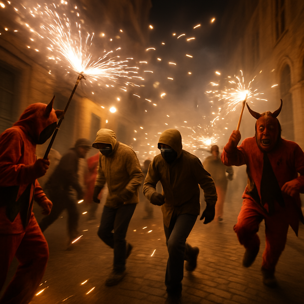 Correfoc Fire Run Catalonia paint by numbers