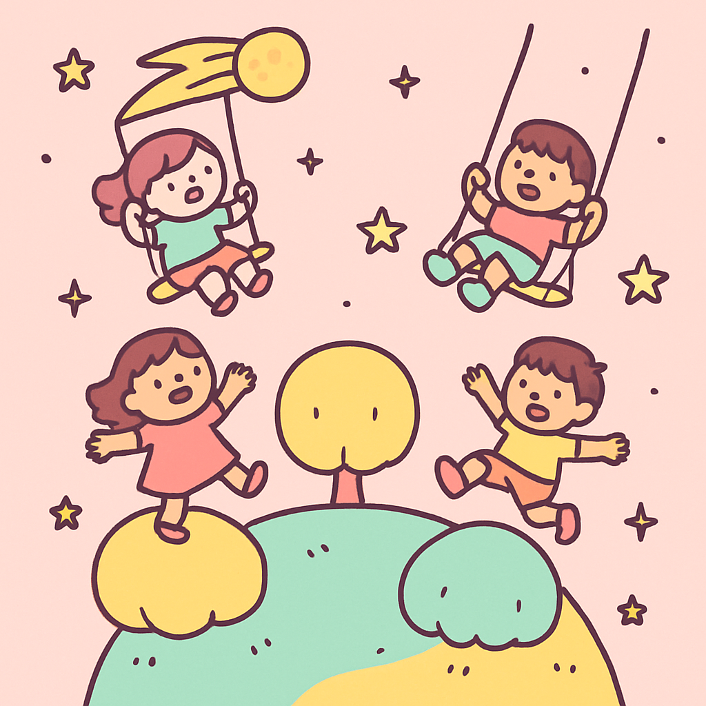 Puffball Planet Playground DIY paint by numbers