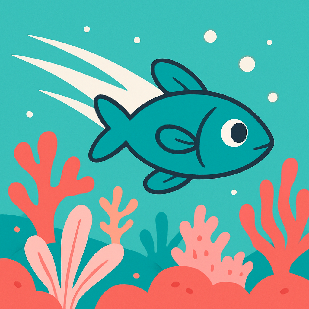 Underwater Comet Fish paint by color