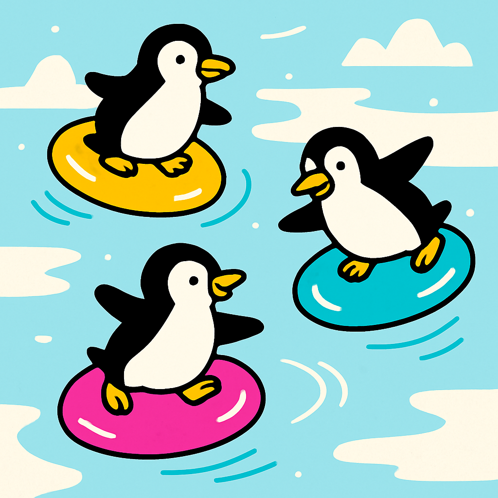 Playful Planet Penguins painting number kit