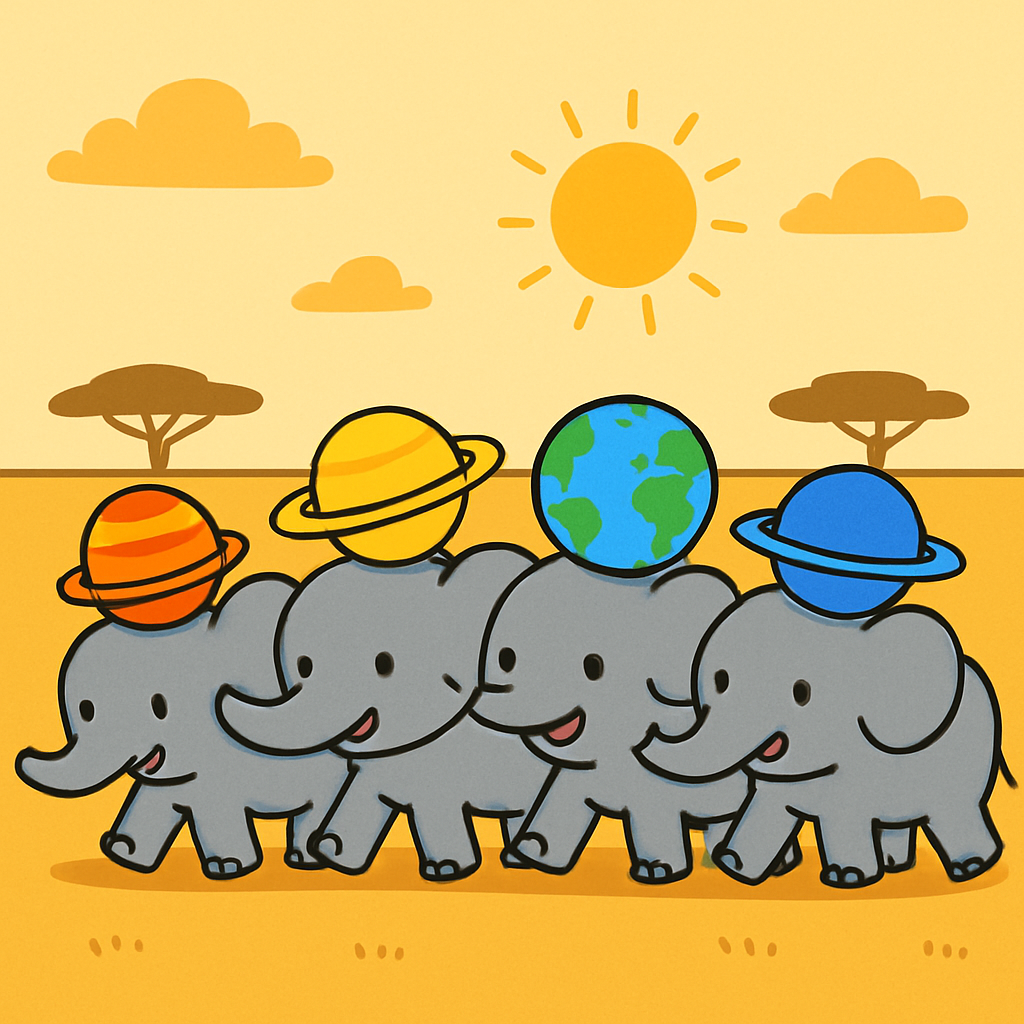 Planetary Parade Elephants Numbered painting kits
