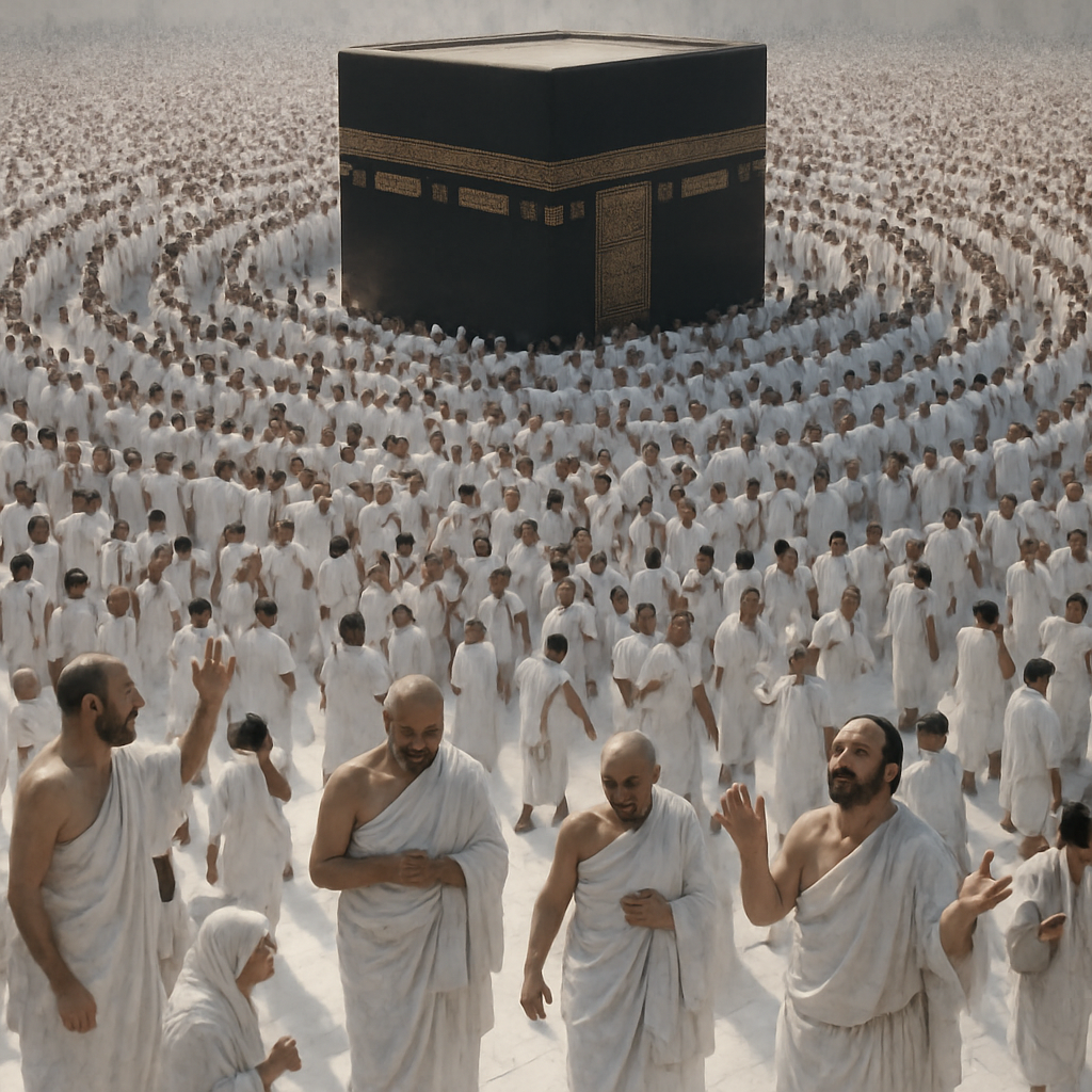 Hajj Pilgrims At Kaaba paint by numbers