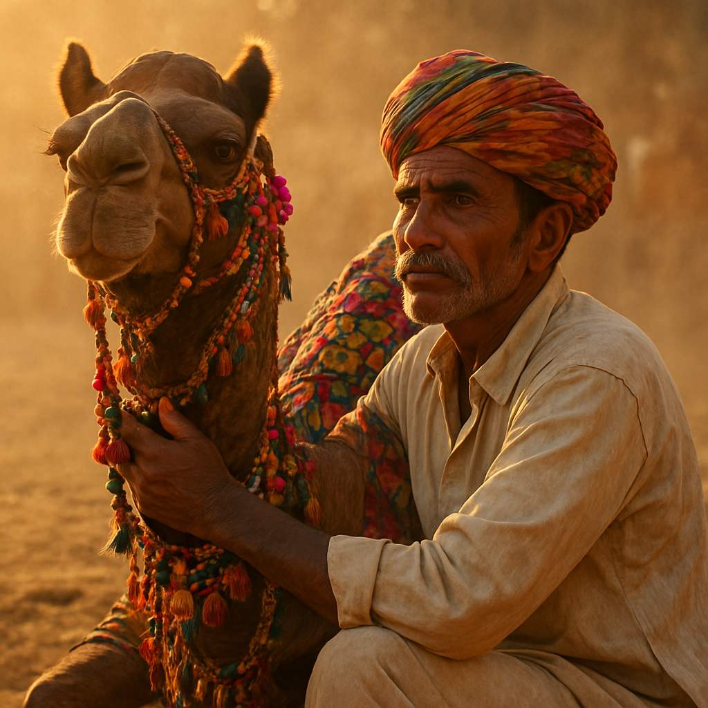 Pushkar Camel Fair Sunset Portrait paint by number