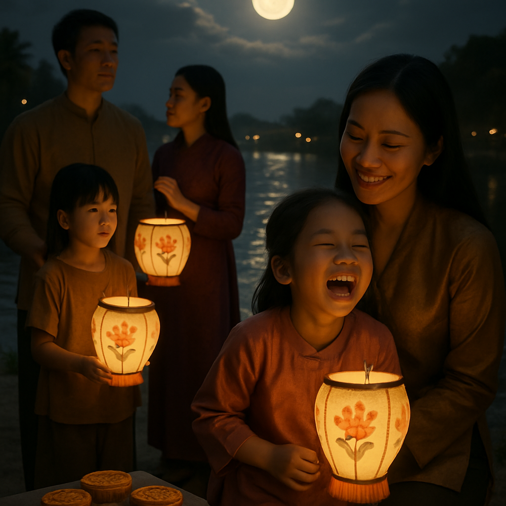 Harvest Moon Mid Autumn Lanterns painting number kit