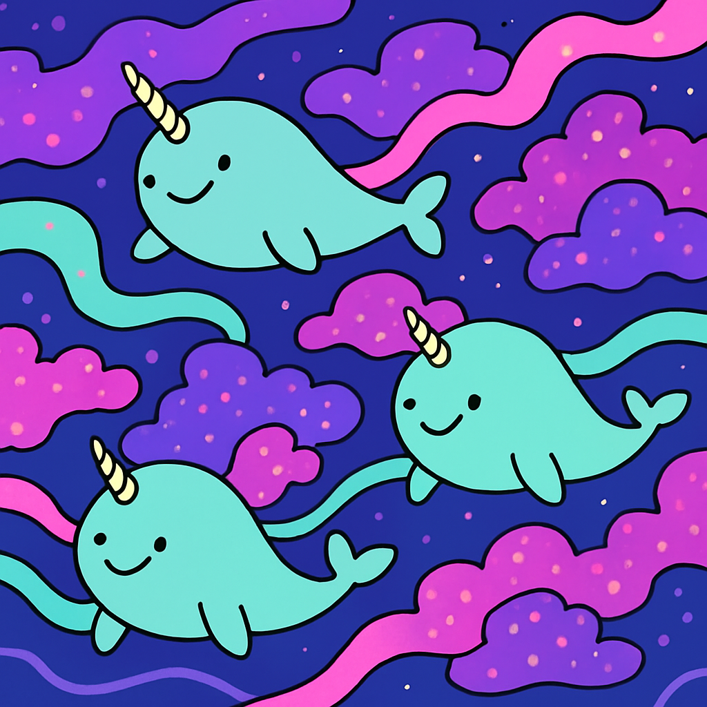 Nebula Narwhal Parade paint by number