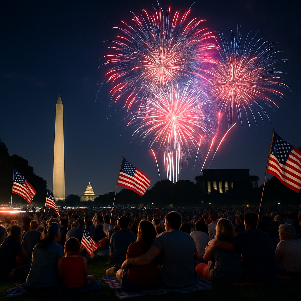 Independence Day Fireworks Washington Numbered painting kits