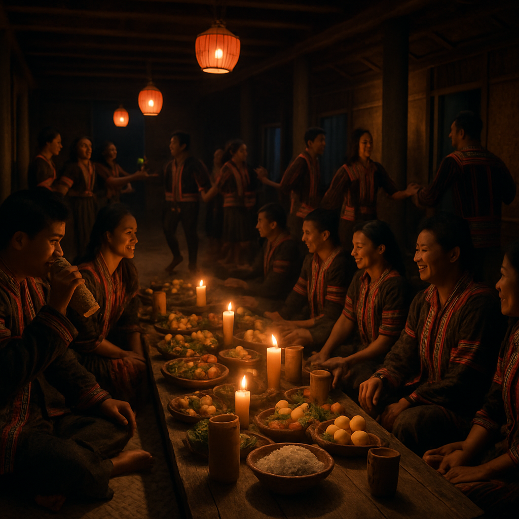 Gawai Harvest Festival Longhouse DIY paint by numbers