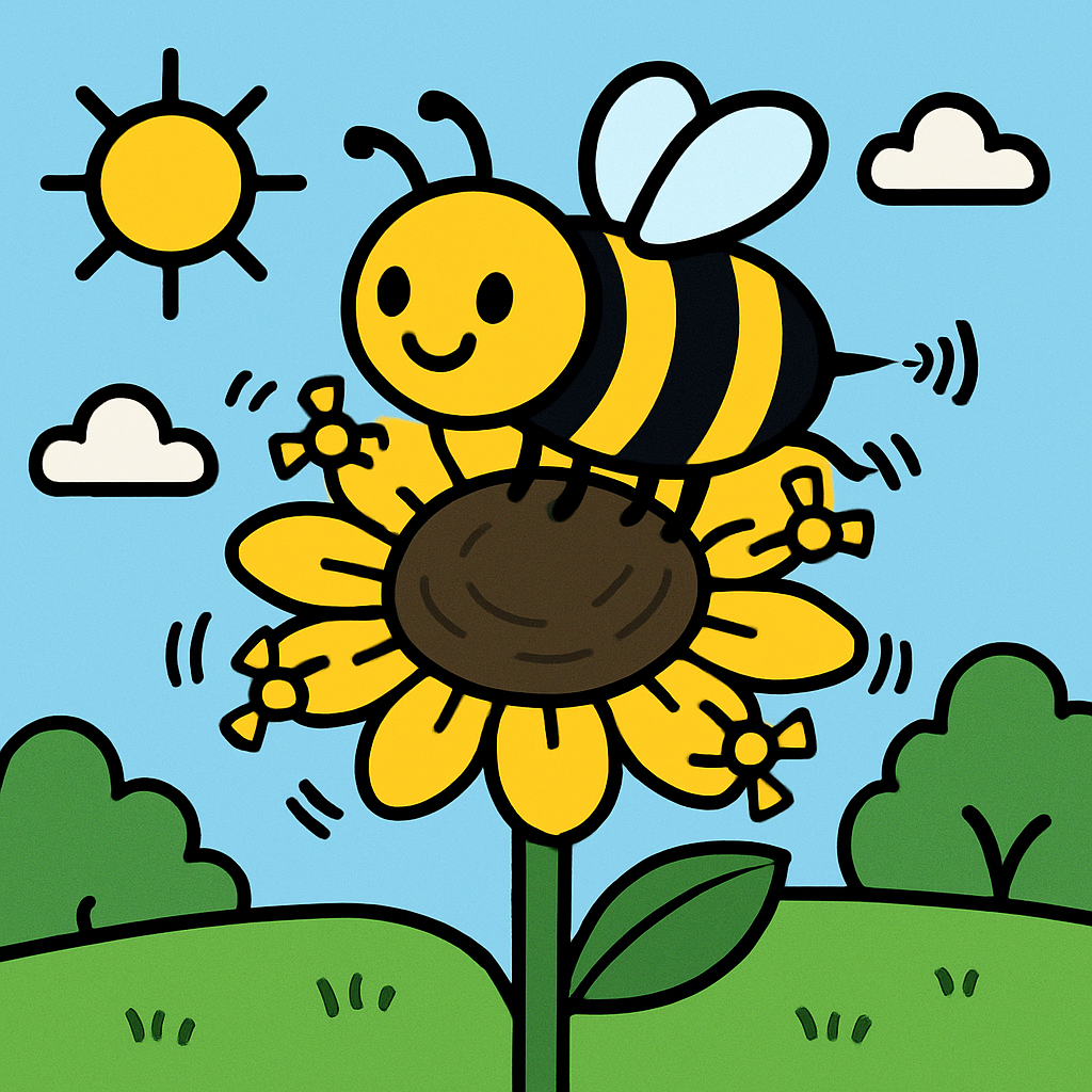 Sunflower Satellite Bee paint by numbers