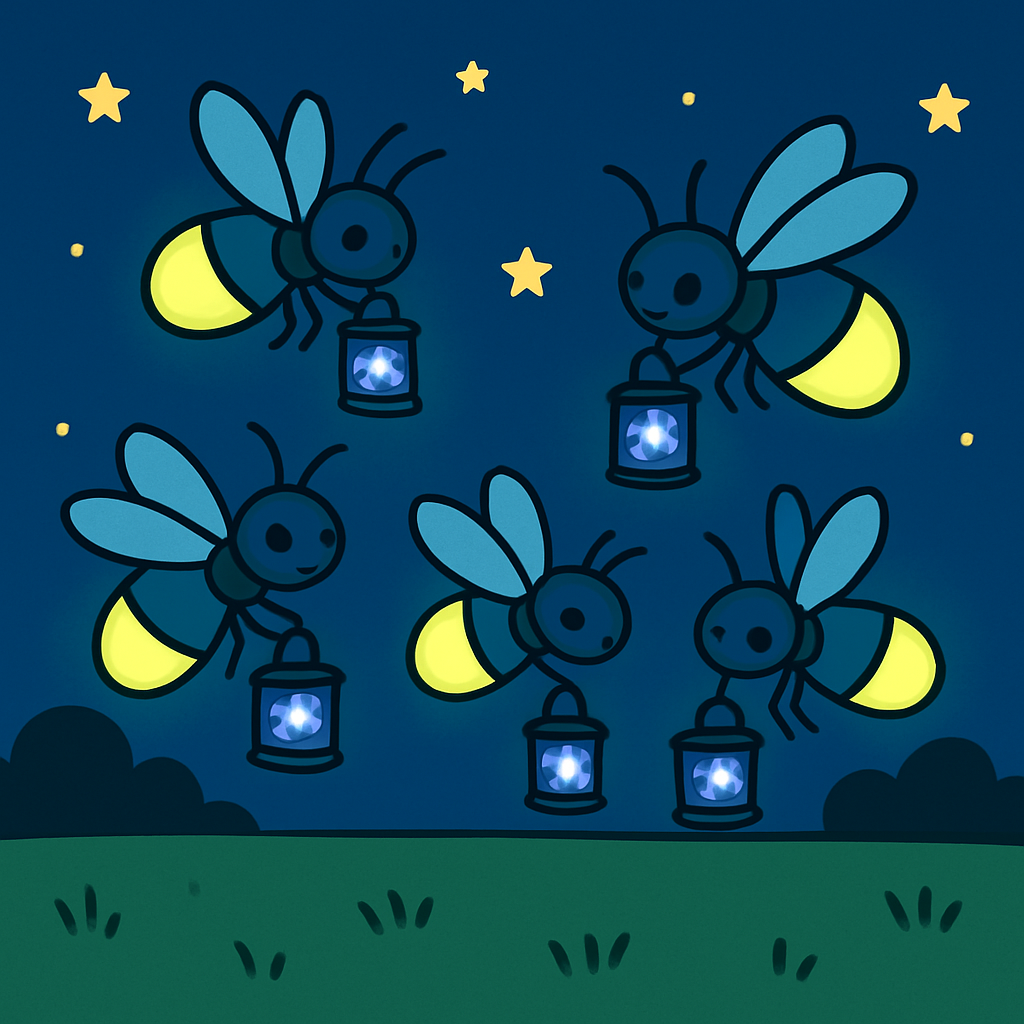 Galaxy Lantern Fireflies painting number kit