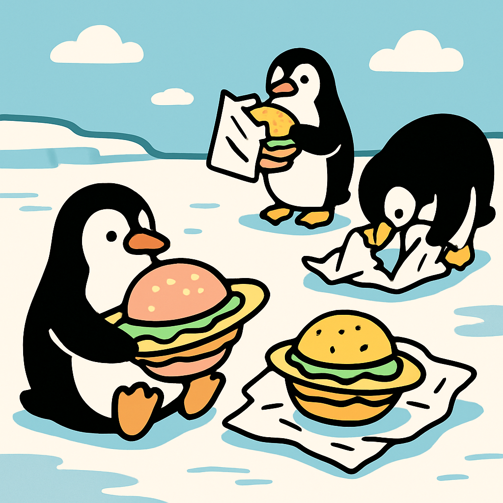 Planet Picnic Penguins Painting by numbers kit