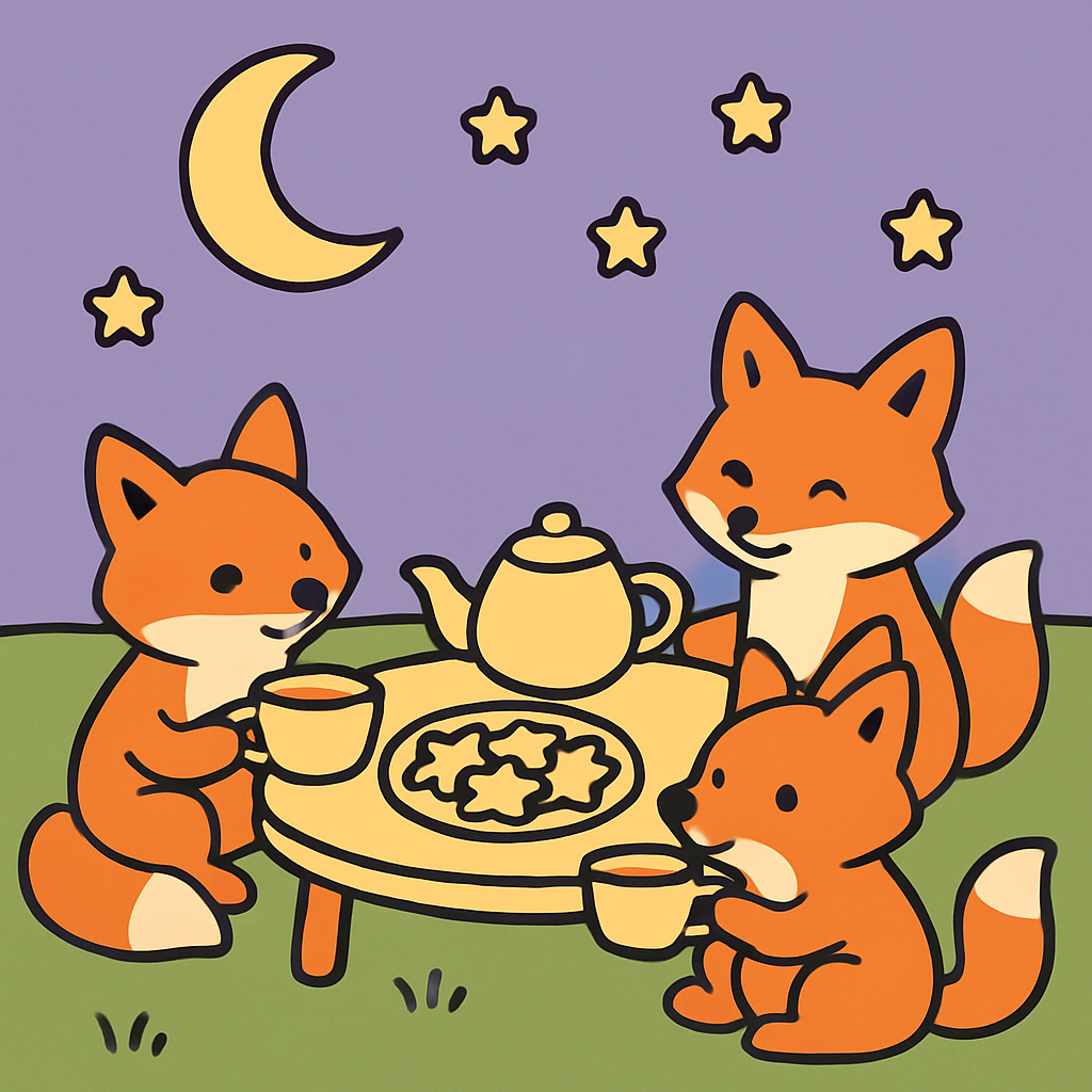 Twilight Tea Party Foxes Paint by numbers kits