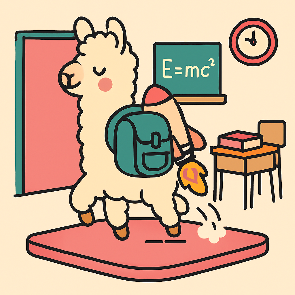 Rocket School Llama paint by number