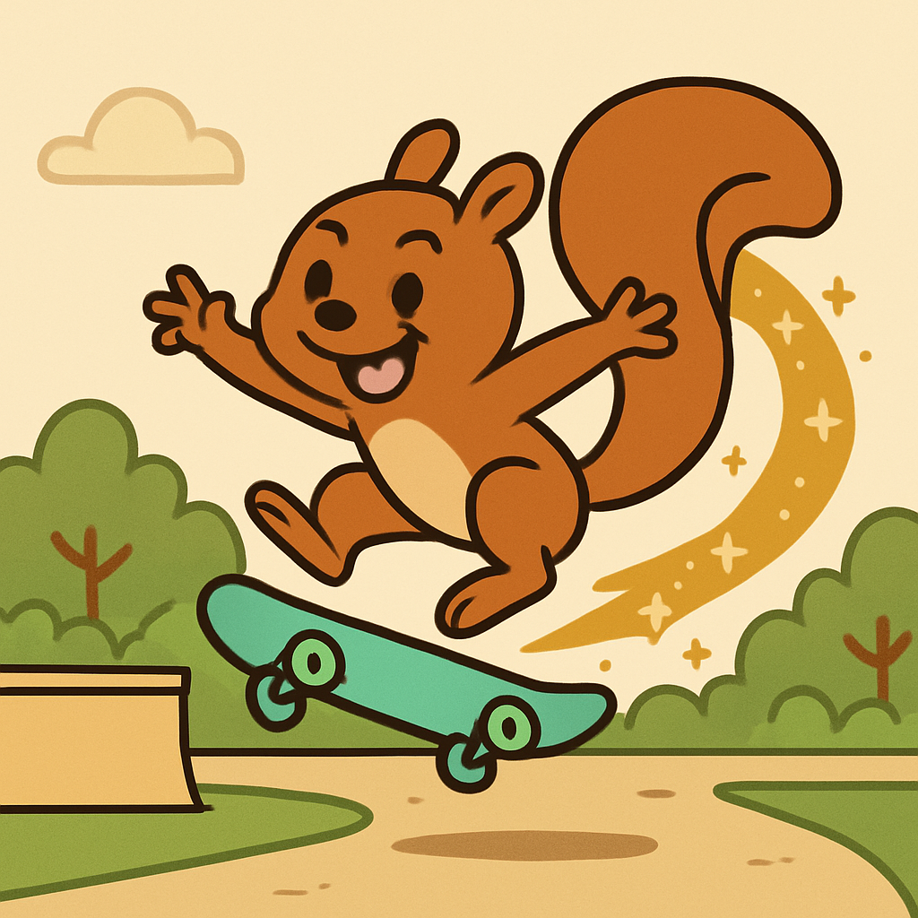 Stardust Skateboard Squirrel painting number kit