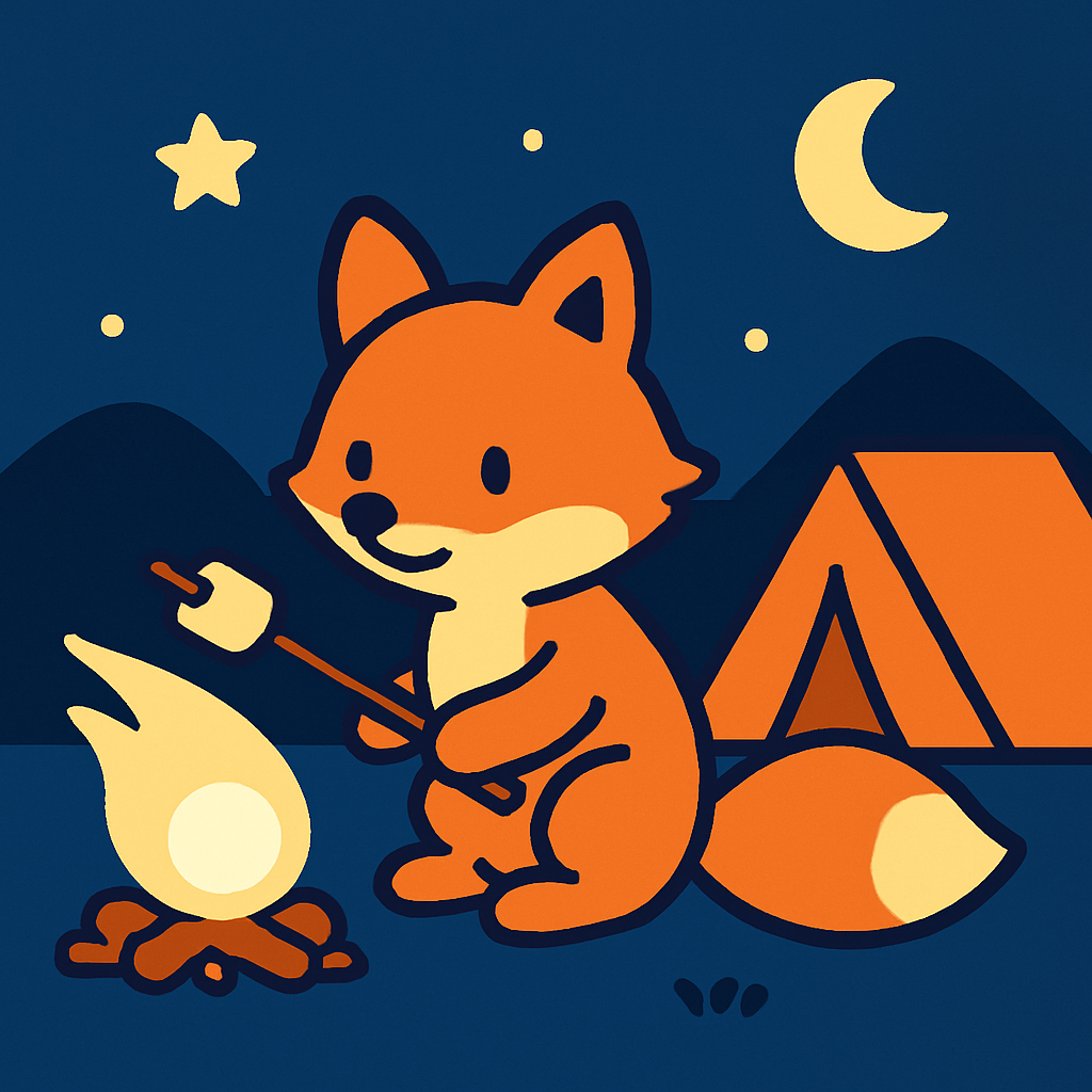 Cosmic Camping Fox paint by numbers