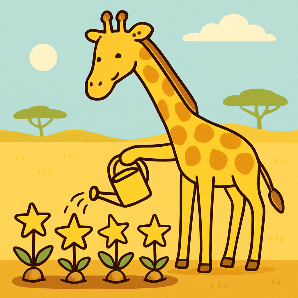 Galaxy Gardening Giraffe Painting by numbers kit