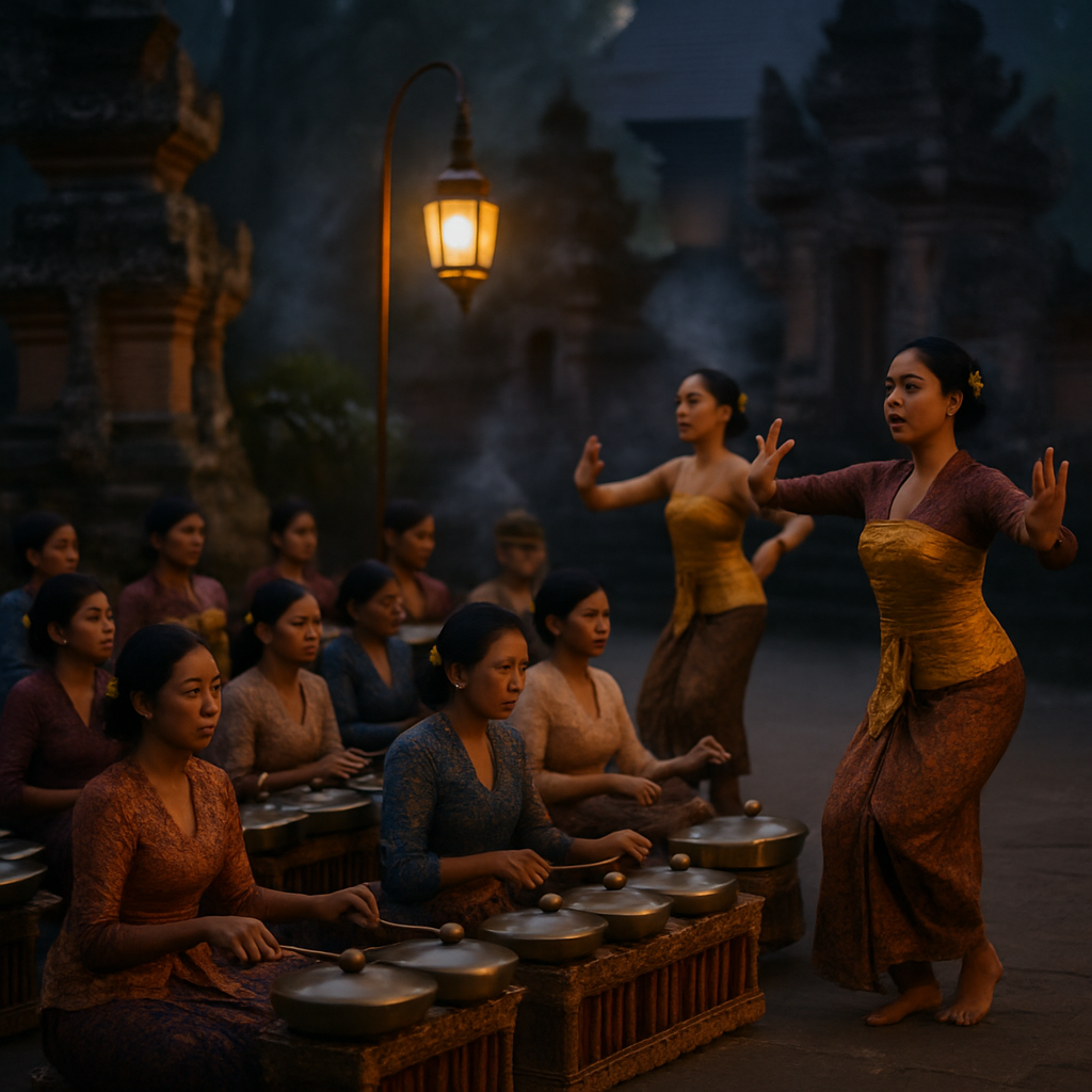 Gamelan Temple Performance Bali painting number kit