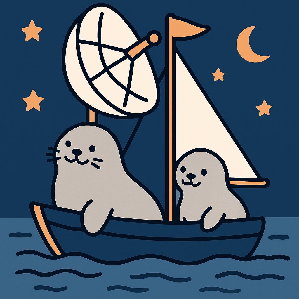 Satellite Sailboat Seals painting number kit