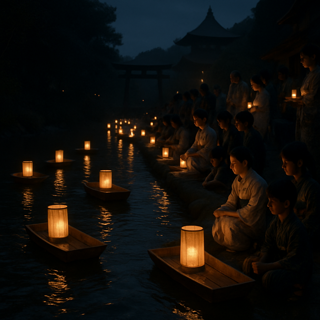 Obon Lantern Floating Kyoto Paint by numbers art
