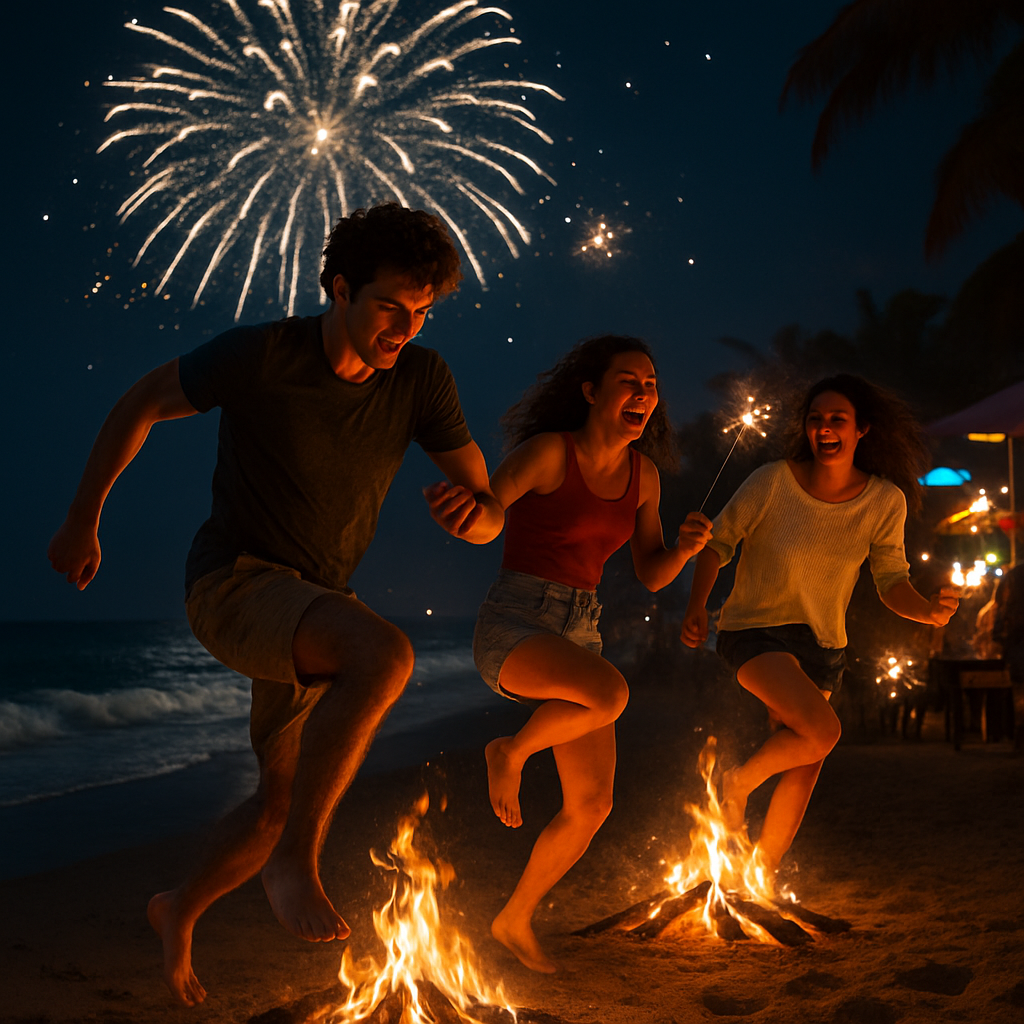 San Juan Beach Bonfire Spain painting number kit