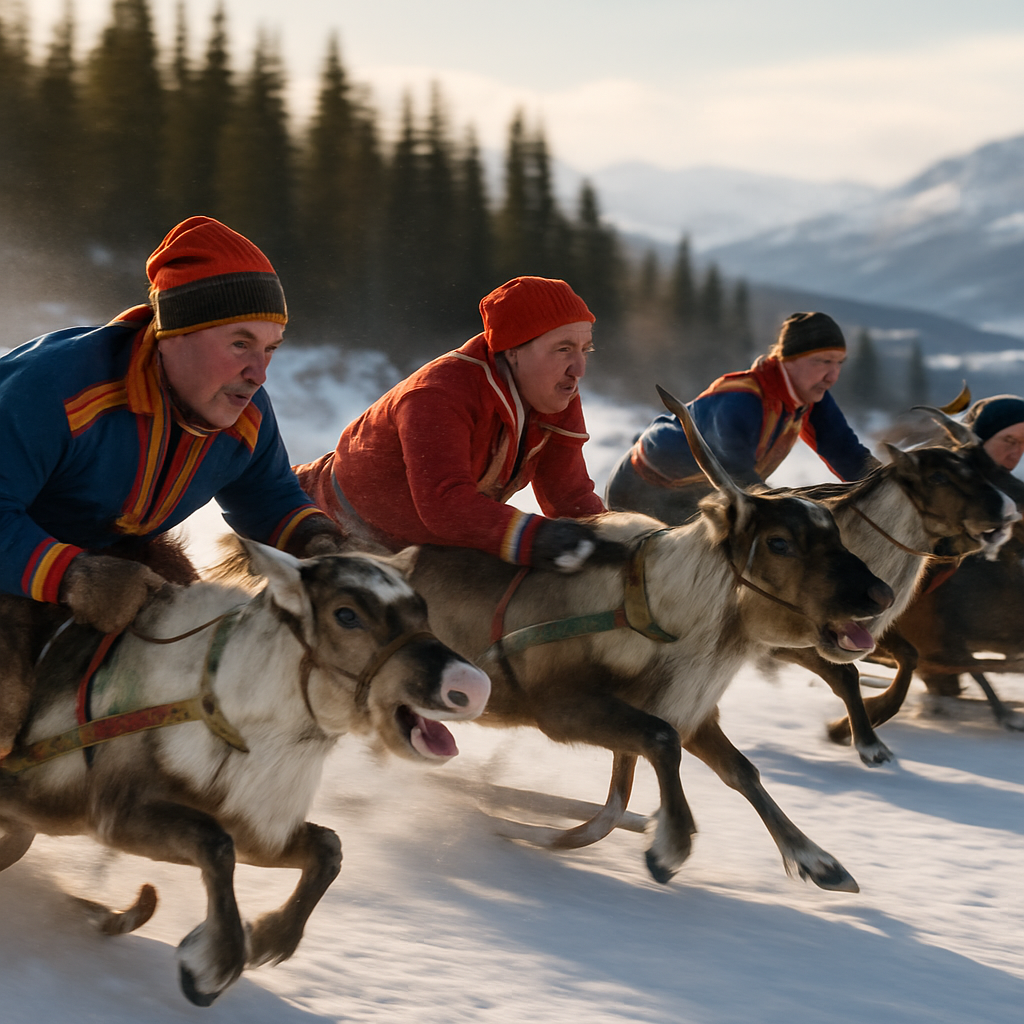 Sami Reindeer Race Arctic Paint by numbers art
