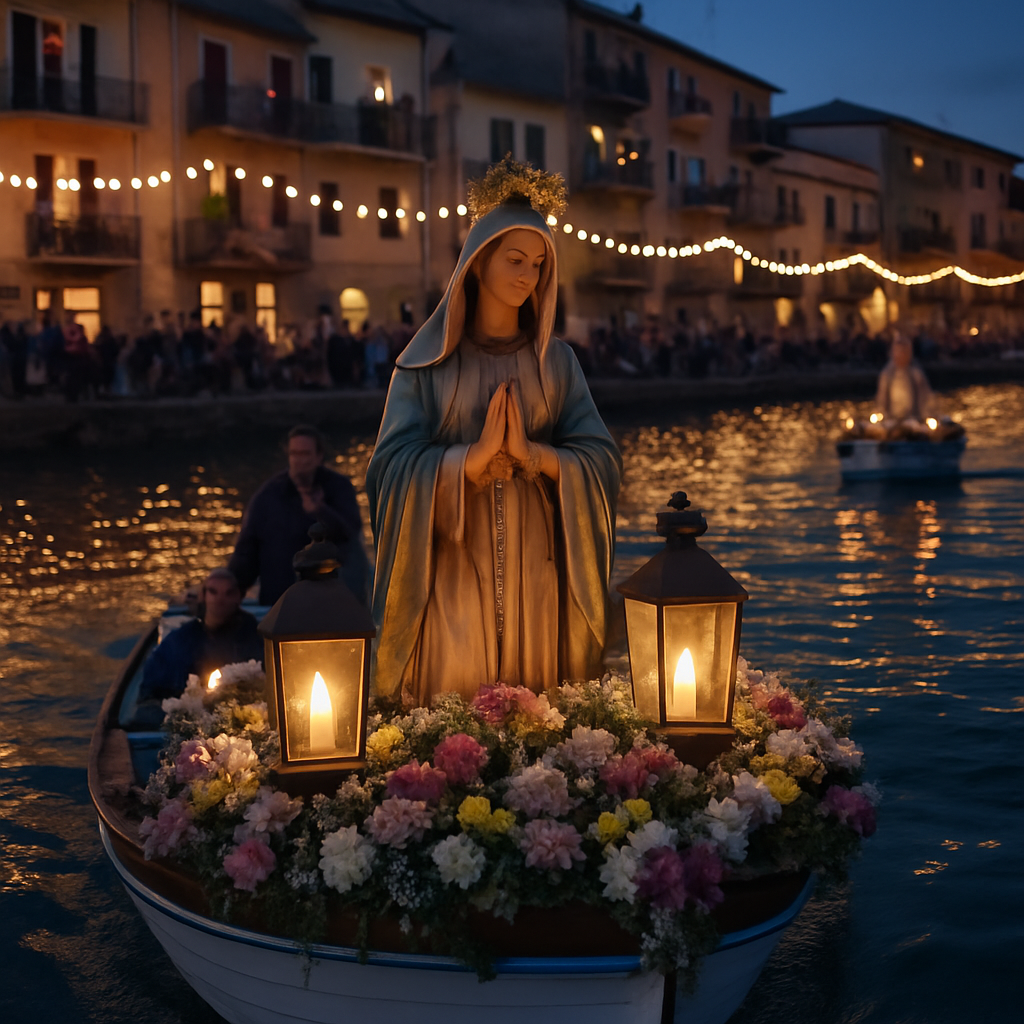 Festa Della Madonna Boat Procession Number painting
