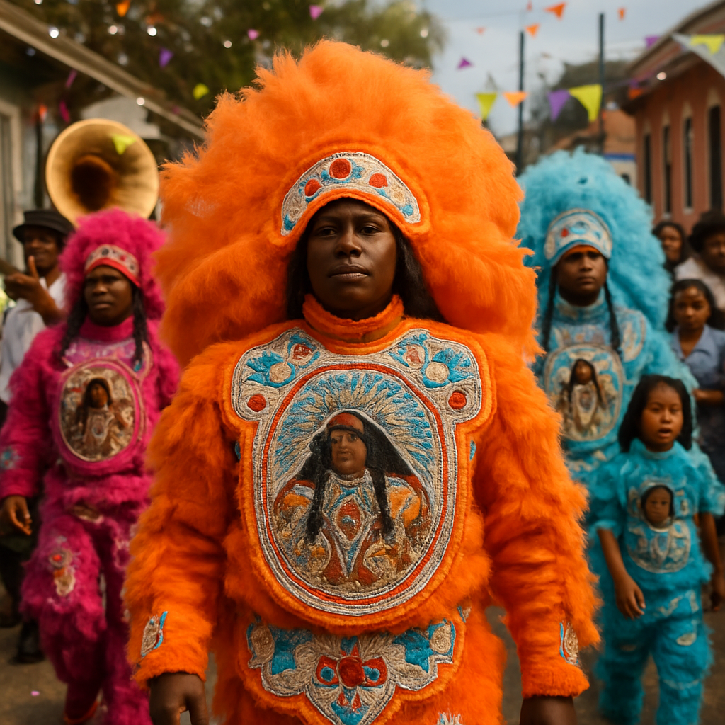 Mardi Gras Indian Social Aid Float Number painting