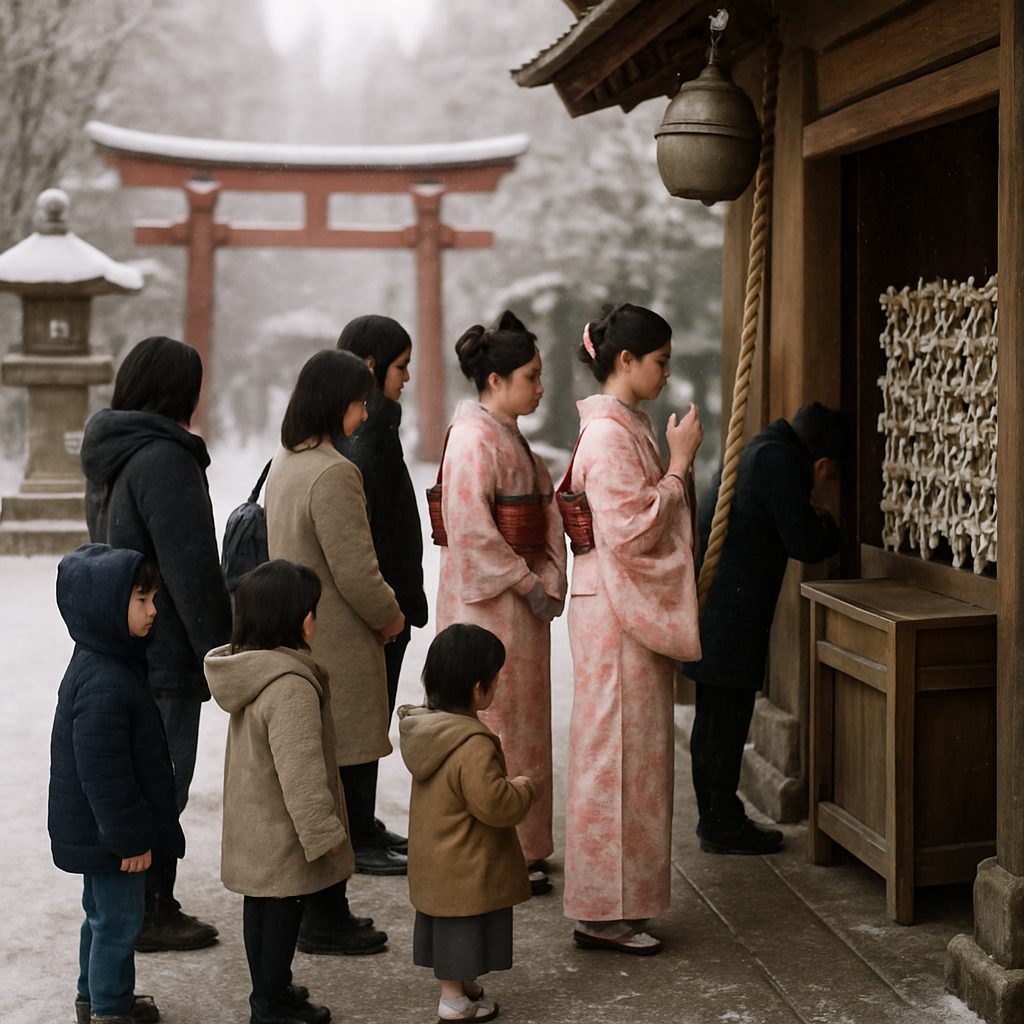 Shinto New Year Hatsumode Visit Numbered painting kits