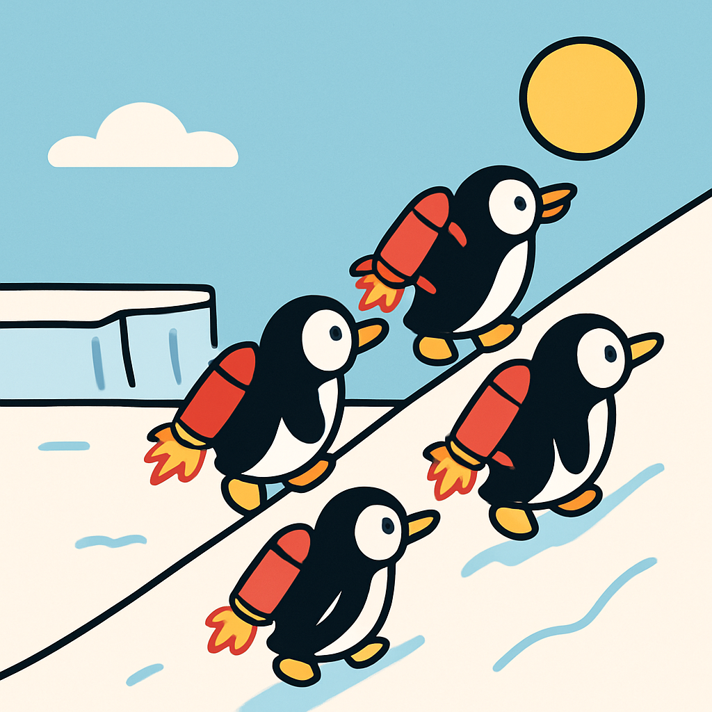 Rocket Penguin School paint by numbers