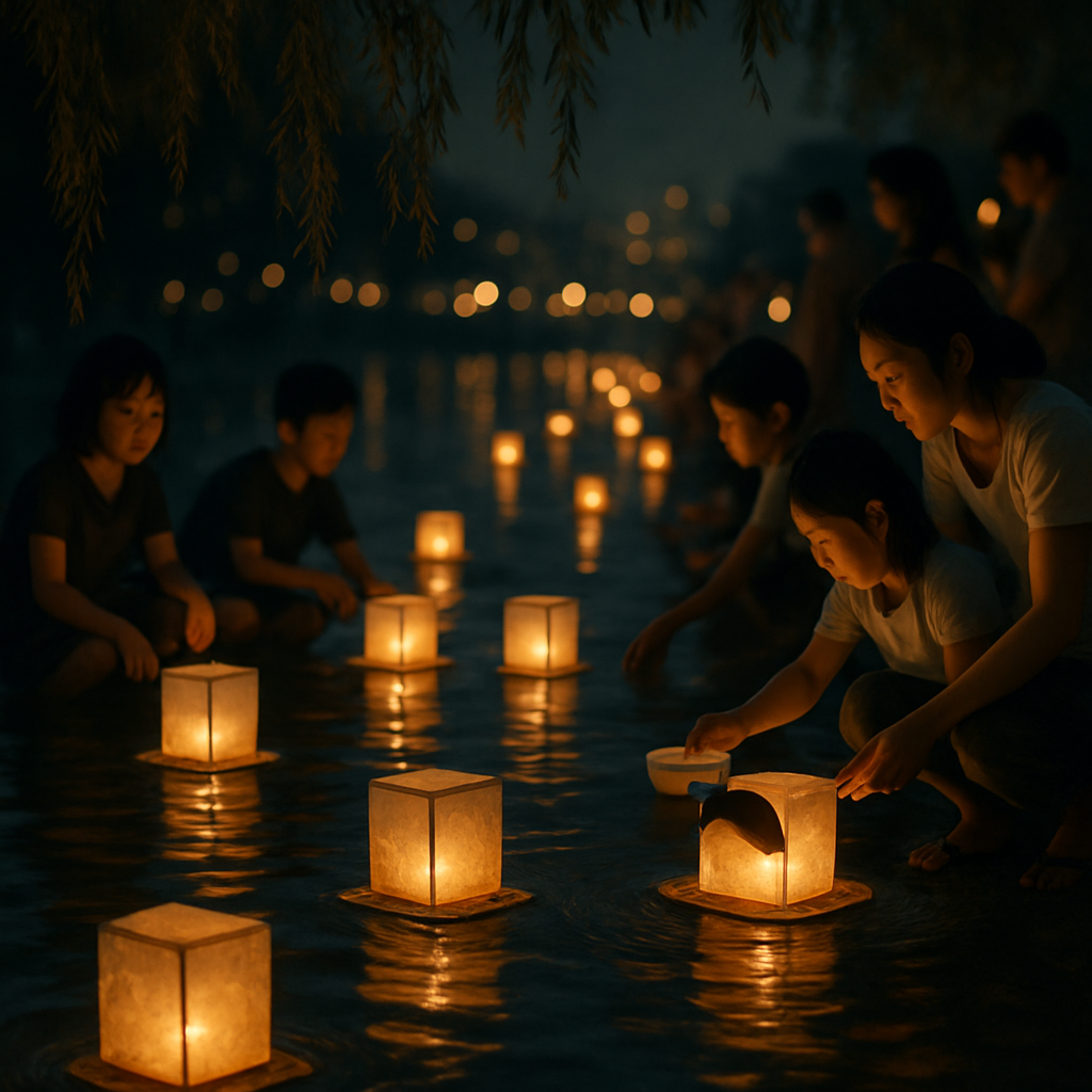 Lantern Festival Floating River DIY paint by numbers