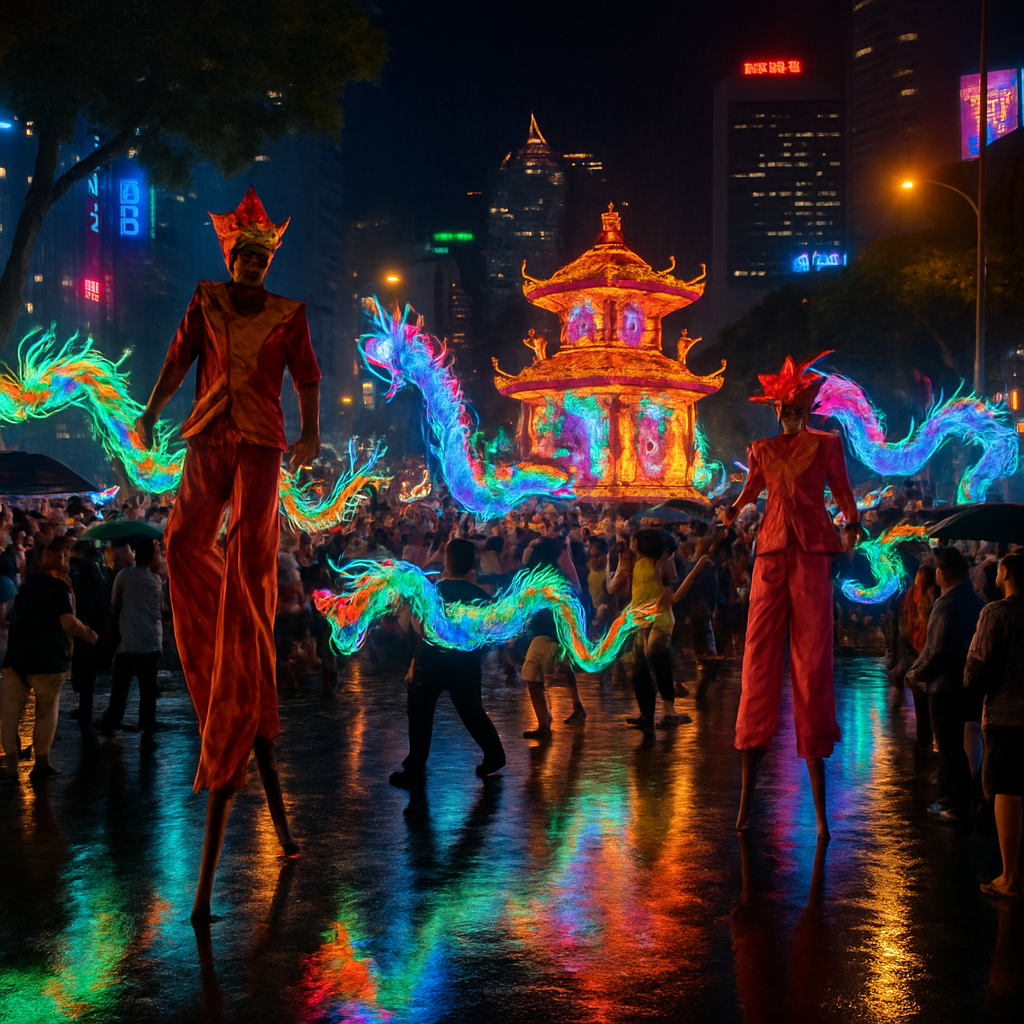 Chingay Parade Singapore Night paint by numbers