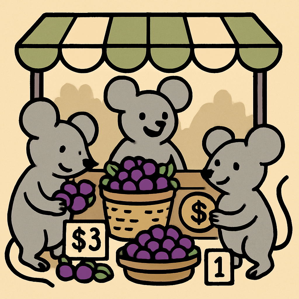 Moonberry Market Mice Paint by numbers art