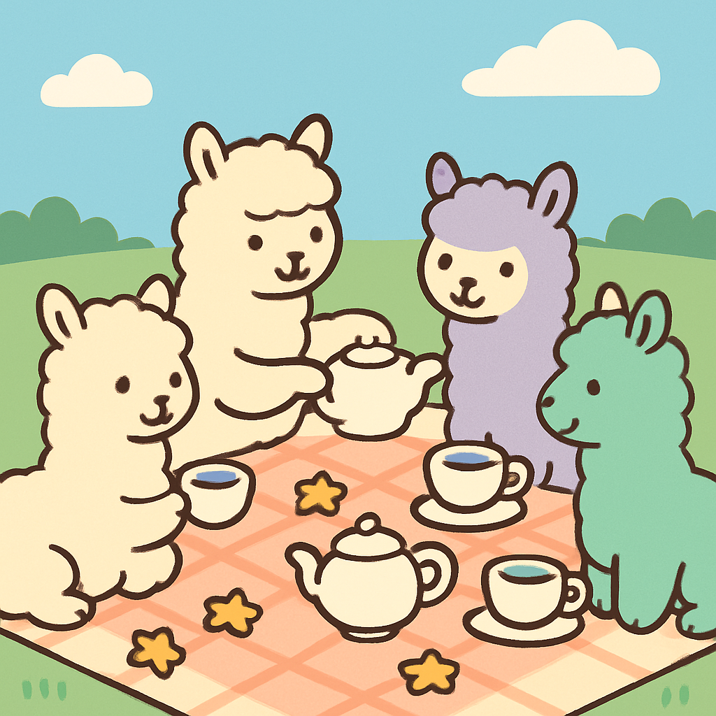 Astral Alpaca Tea Party Paint by numbers kits