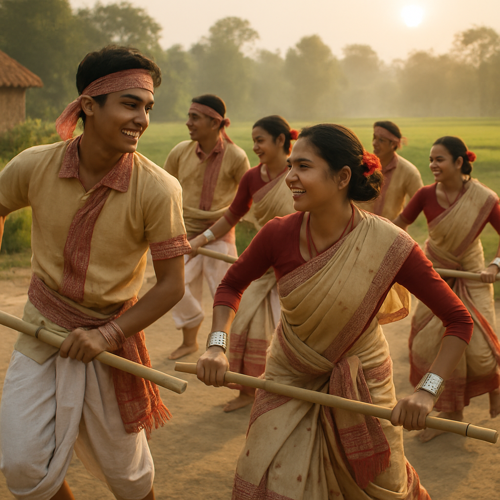 Rongali Bihu Assamese Dance paint by color