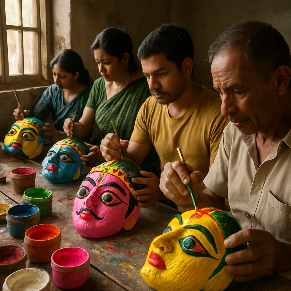 Chhau Mask Making Workshop Numbered painting kits