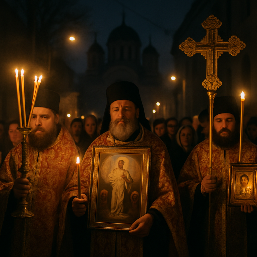 Easter Procession Orthodox City Number painting