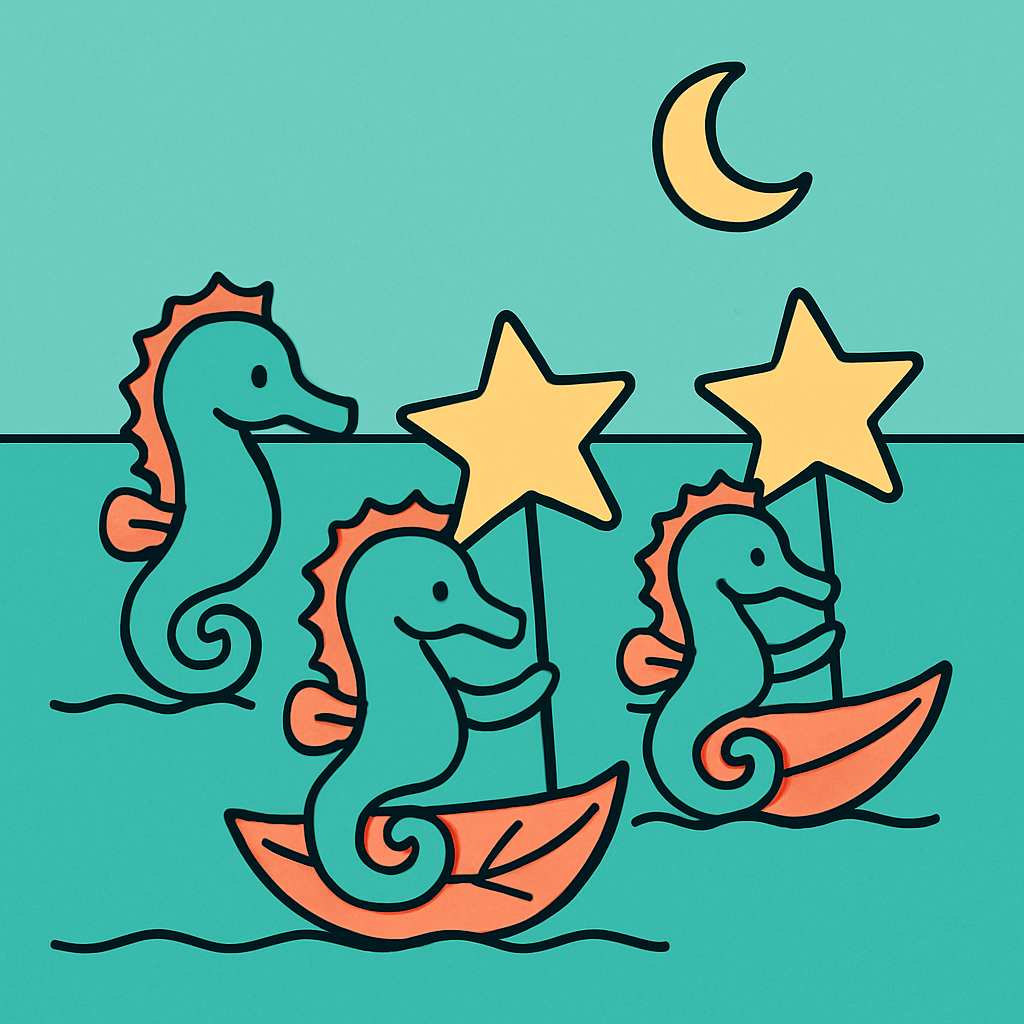 Star Sailor Seahorses Paint by numbers art