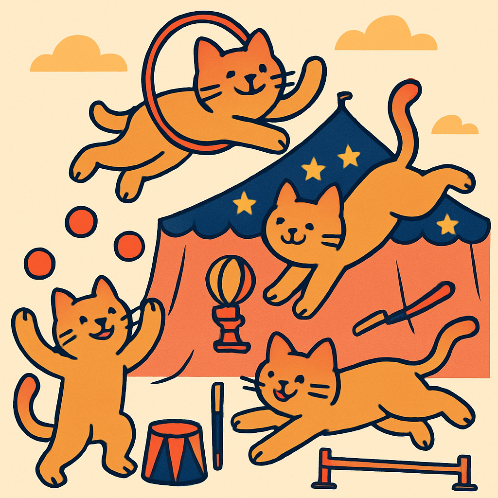 Celestial Circus Cats Painting by numbers kit