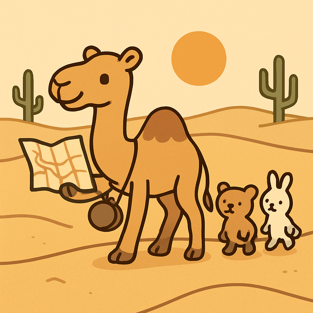 Desert Caravan Camel paint by number