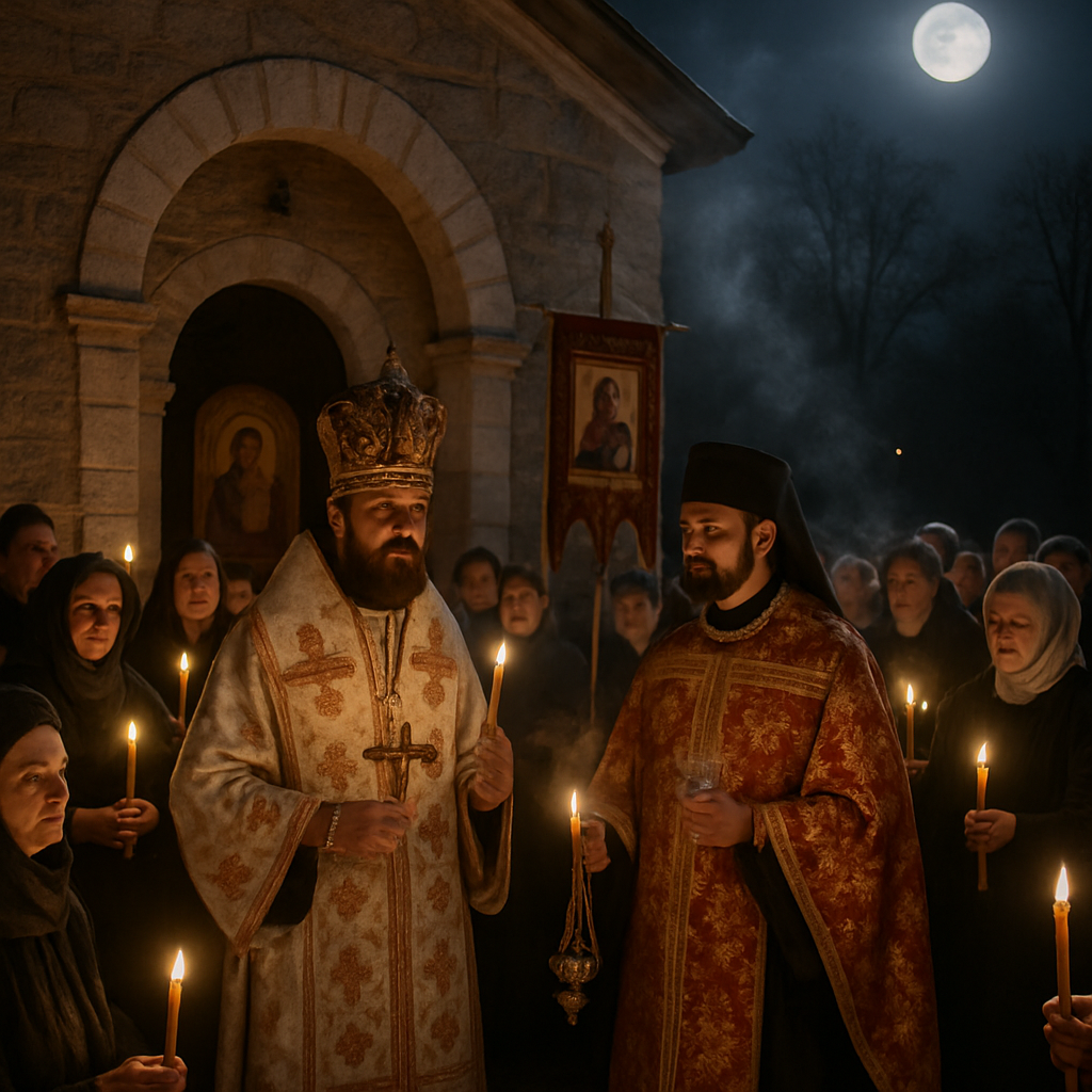 Easter Orthodox Midnight Liturgy Number painting