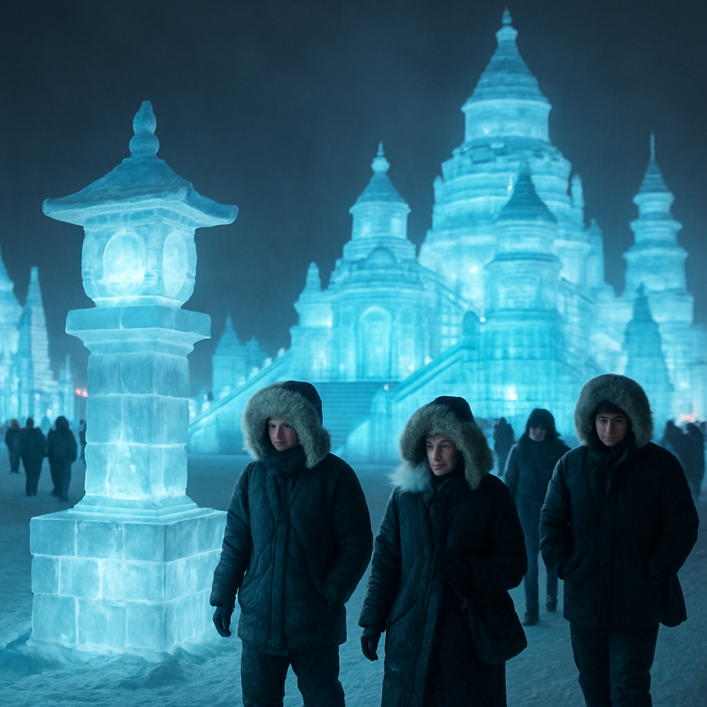 Harbin Ice Lantern Festival Night Painting by numbers kit