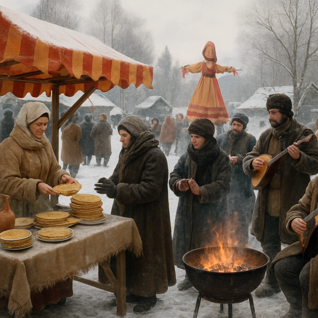Maslenitsa Pancake Farewell To Winter Paint by numbers kits