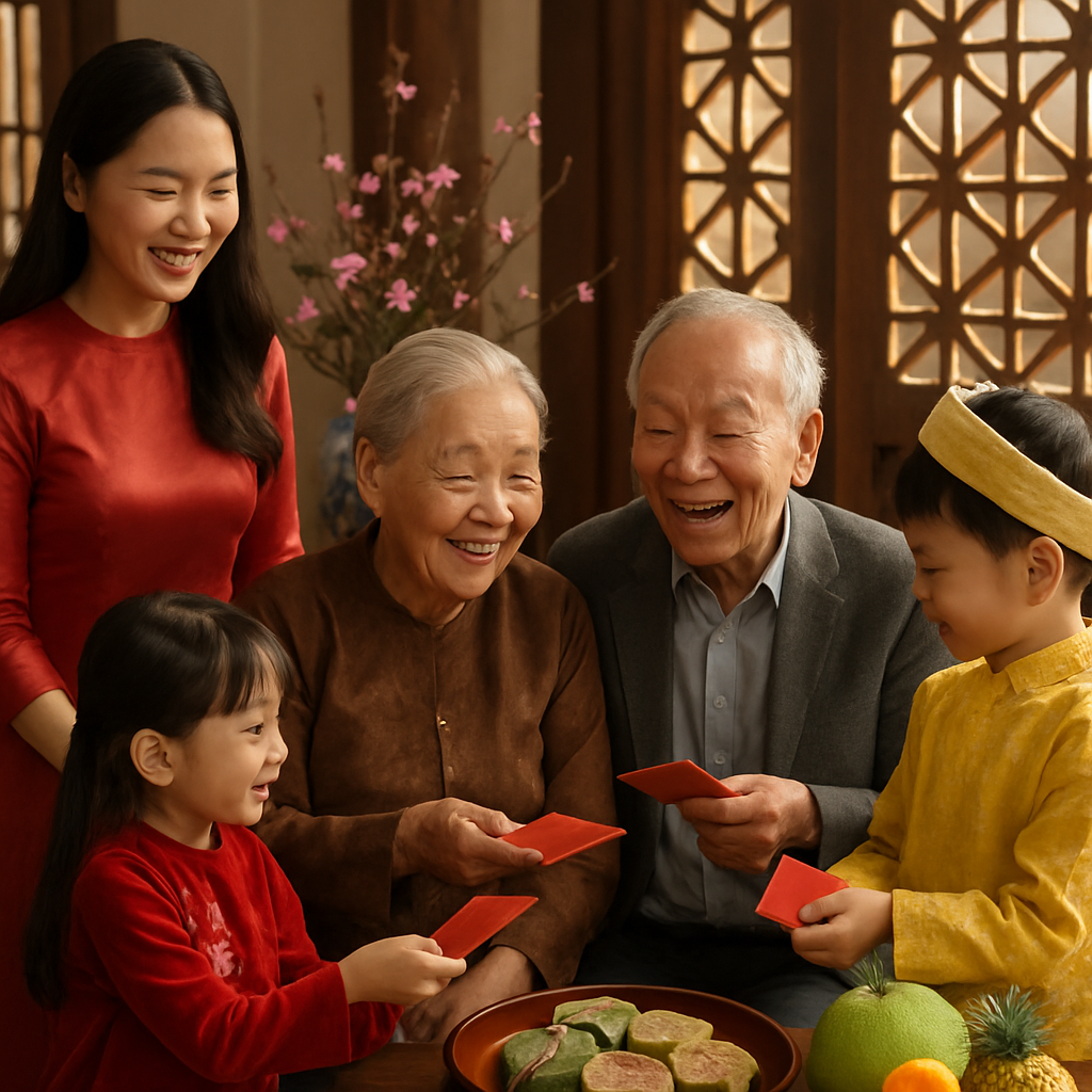 Tet Lunar New Year Family Reunion paint by color
