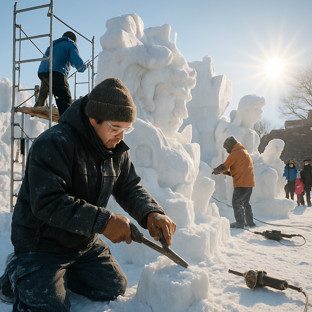 Sapporo Snow Festival Sculpting DIY paint by numbers