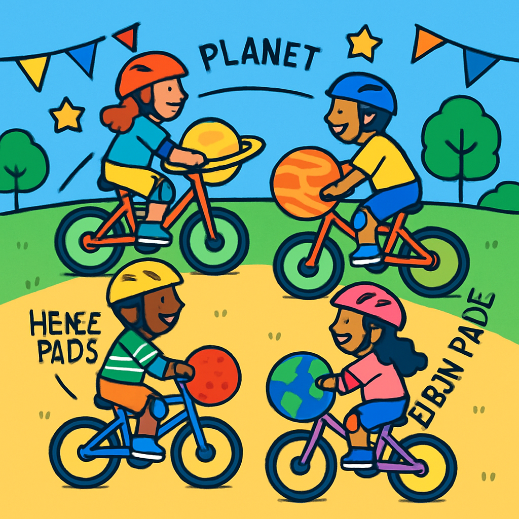 Orbiting Bike Parade paint by numbers